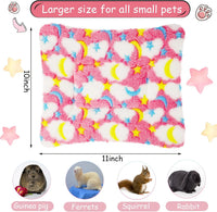 Jetec 3 Pcs Guinea Pig Beds, Fleece Small Animal Mats - Fleece / Moon / Colorful - image 2
