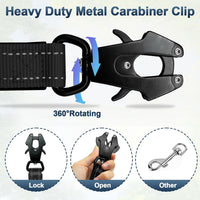Heavy Duty Hands Free Dog Leash with Quick Release Carabiner - Black - image 4