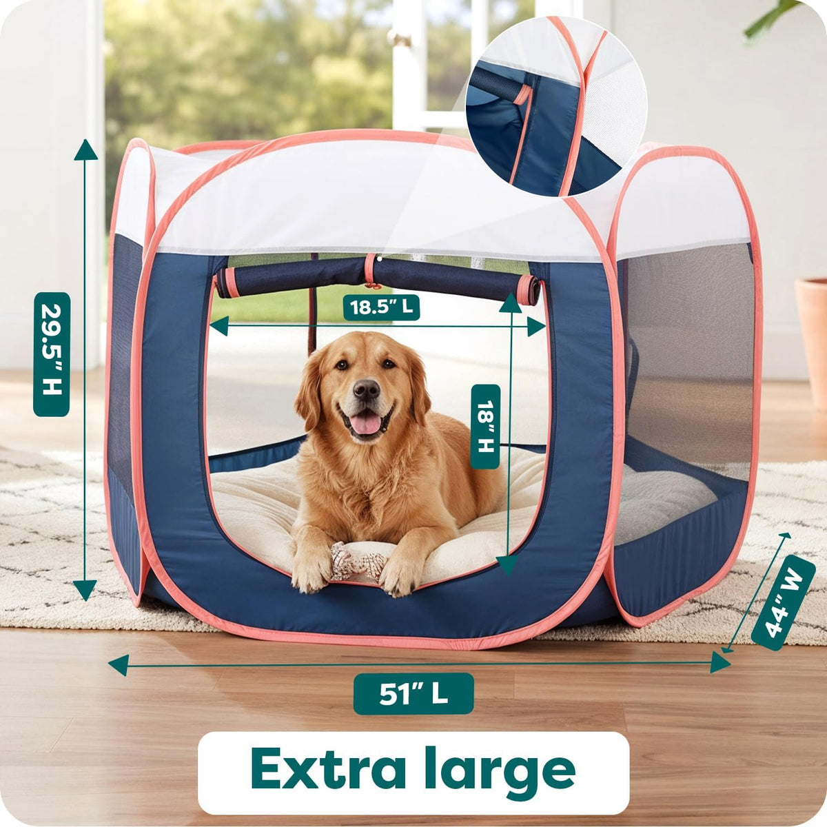 FurHaven Soft-Sided Dog & Cat Playpen - Navy / Extra Large - image 3