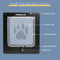Wordcam X-Large Robust Cat Door for Interior/Exterior - Black / X-Large - image 4