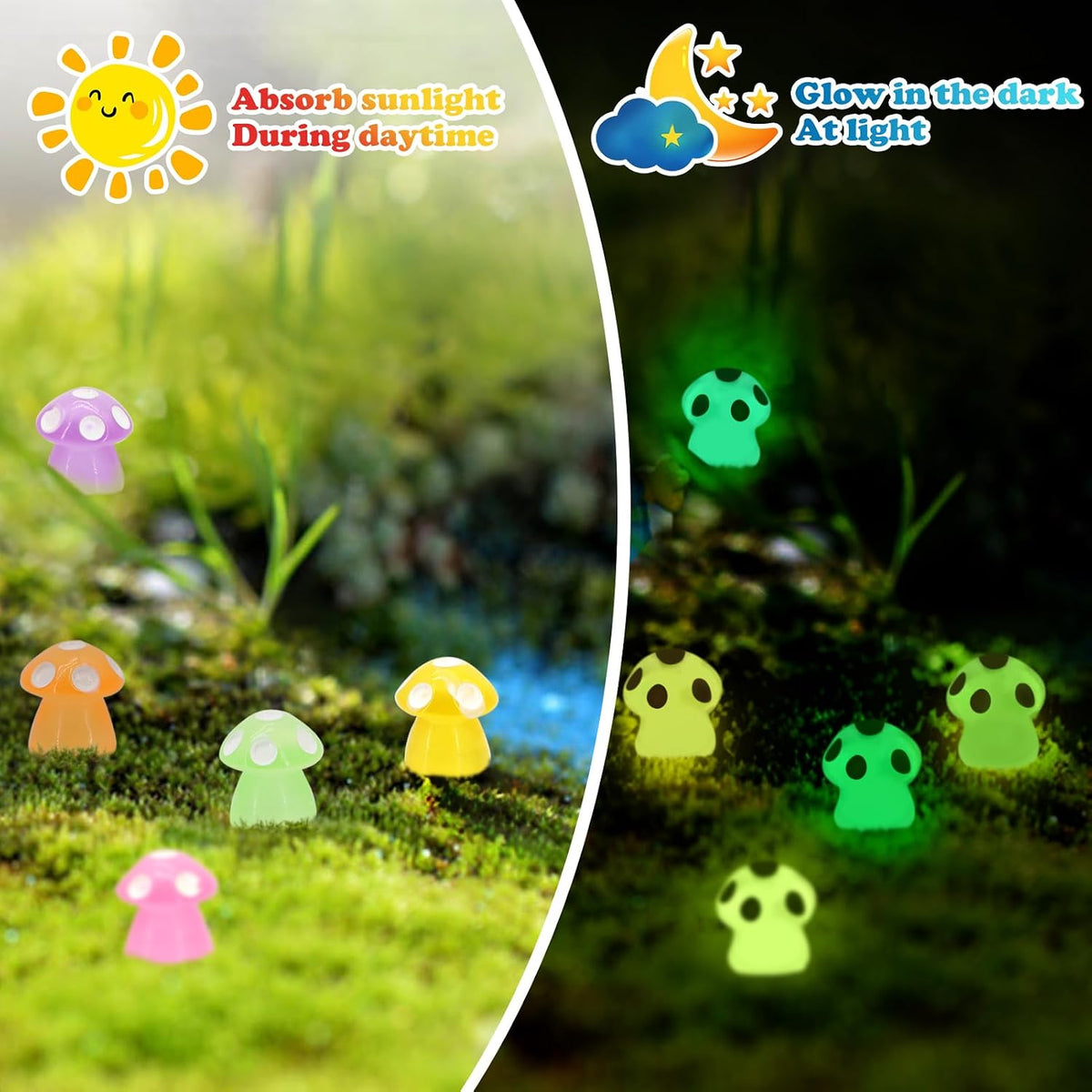 60Pcs Mini Resin Butterflies - 50pcs Mini Mushrooms - image 2