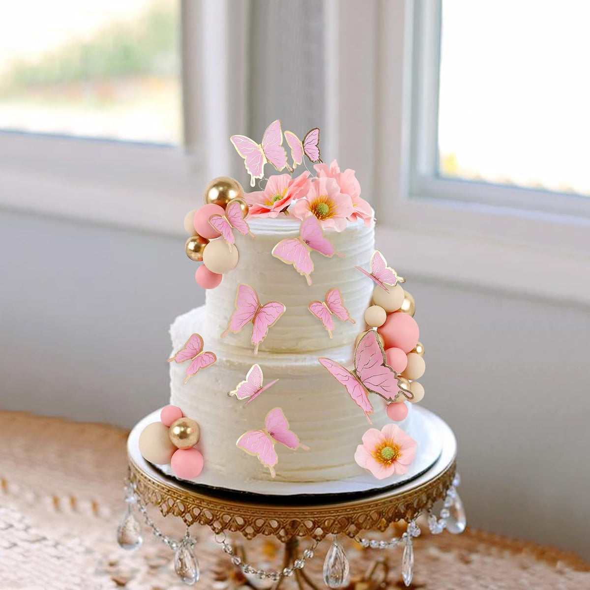 30Pcs 2D Waterproof Swallowtail Butterfly Cake Topper Transparent - Not Edible / Ball-1 - image 4