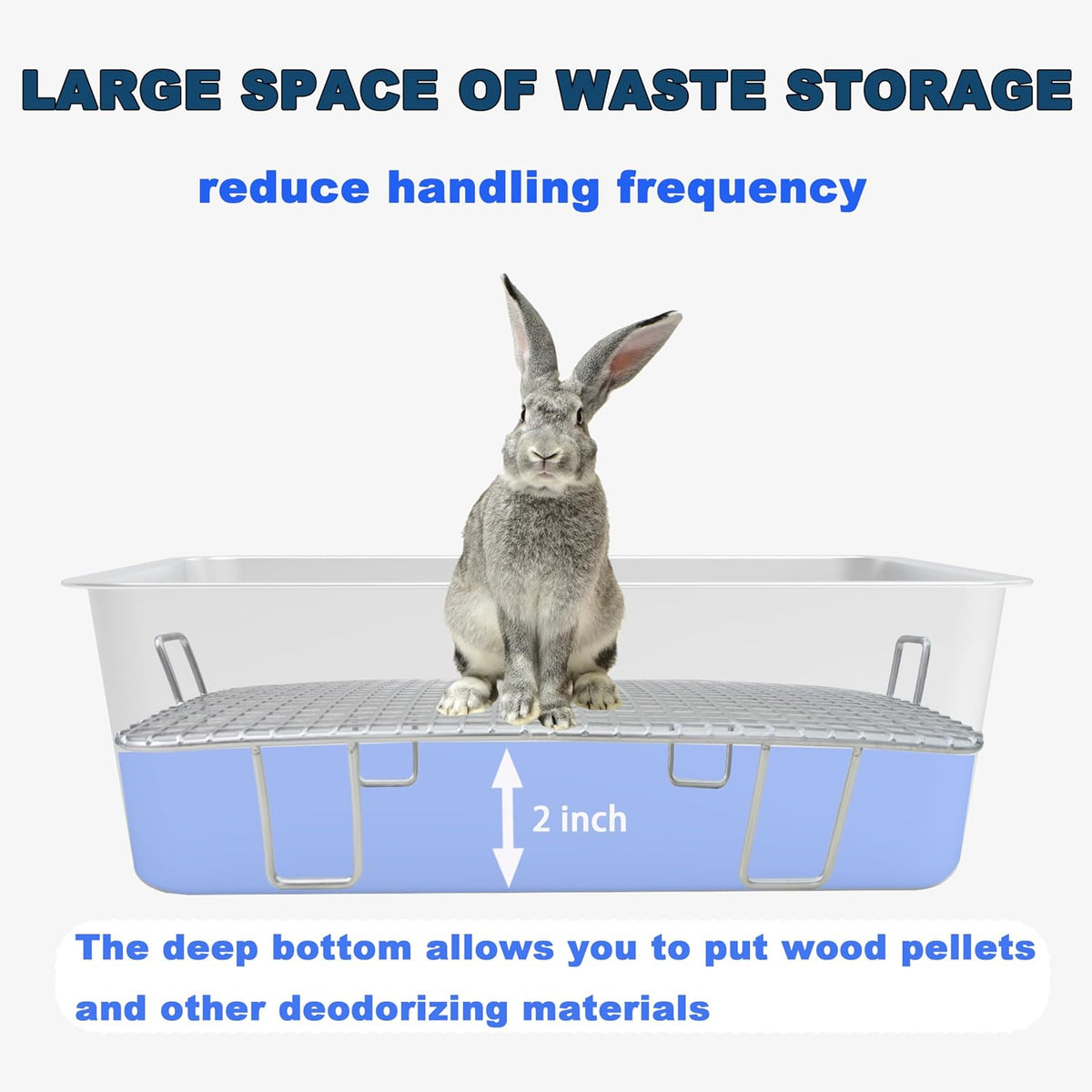 Large Stainless Steel Rabbit Litter Box - Medium - image 3