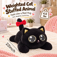 meowtastic Dog Weighted Stuffed Animals, Plush Pillow for Kids – Fun for Kids & Family - Black Cat / Medium / Cat - image 3