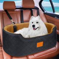 Dog Car Seat for Medium Dogs Up to 50 lbs - Black/Brown