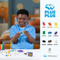 PLUS 240 Piece Glow in the Dark Mix, Mini Waffle Blocks - Basic Mix Play Tube - image 2