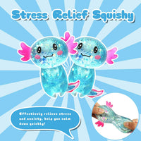 Ropuptl sitting axolotl squishy toy in purple, slow rising soft fidget - view 12