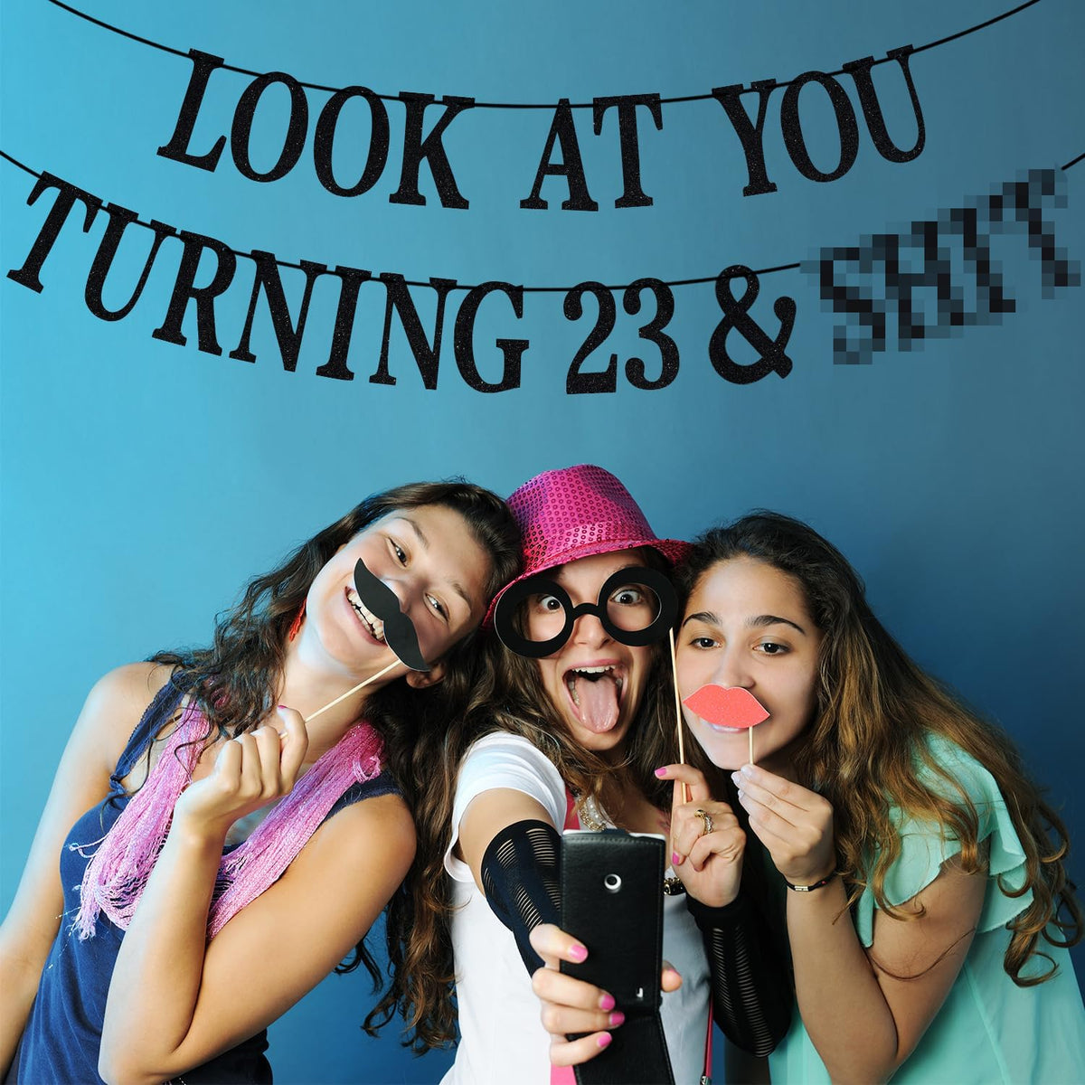 Black Glitter Look at You Turning 25 & Sh*t Banner - 23 - image 3