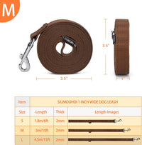 Strong Durable Nylon 10ft Long Dog Training Leash, Traction Rope - Brown / 10 Feet - image 2