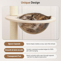 Heavy Duty Cat Tree with Scratching Post,Capsule,Basket,and Bed Modern Tall Cat Condo for Indoor Large