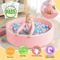 TRENDBOX Foam Ball Pit, 36" x 12" Indoor Soft Ball Pool for Kid，Light Grey – Fun for Kids & Family - Light Pink / 130CM - image 2