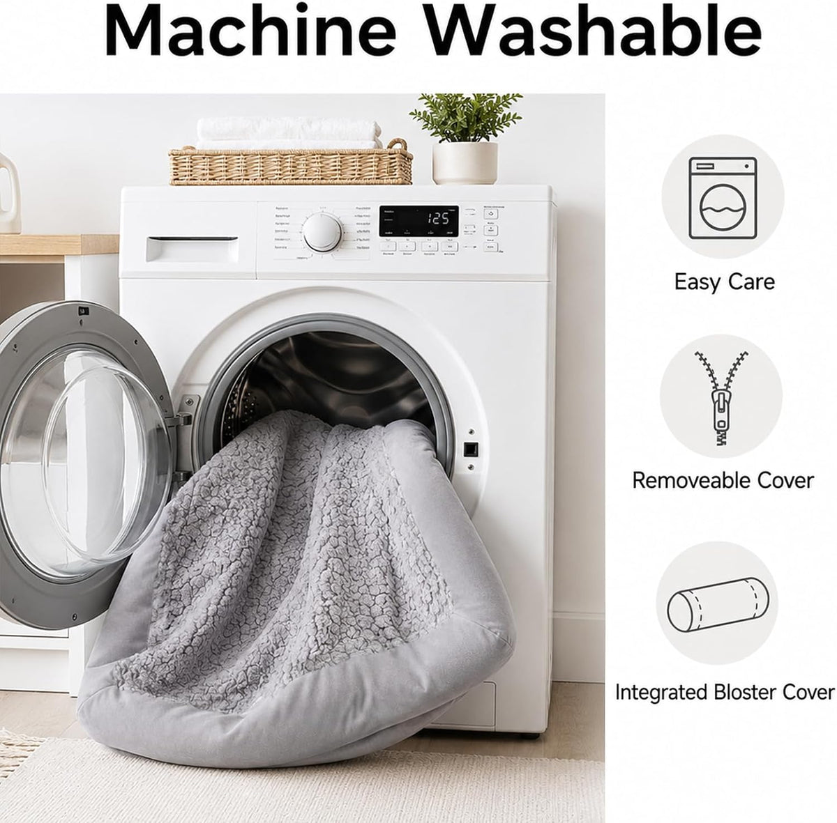 WESTERN HOME Orthopedic Dog Bed Washable Couch for Large Senior Dog - Grey / 50" x 36" x 7.5" - image 4