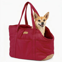 Plush Dog Purse Carrier for Small Dogs, Soft Tote, Black – Essentials for Dogs - Plush Red