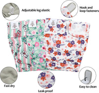 CuteBone Washable Dog Diapers Female No Tail Hole 3 Pack Reusable - For docked-tail, 5#Floral / XS - image 4