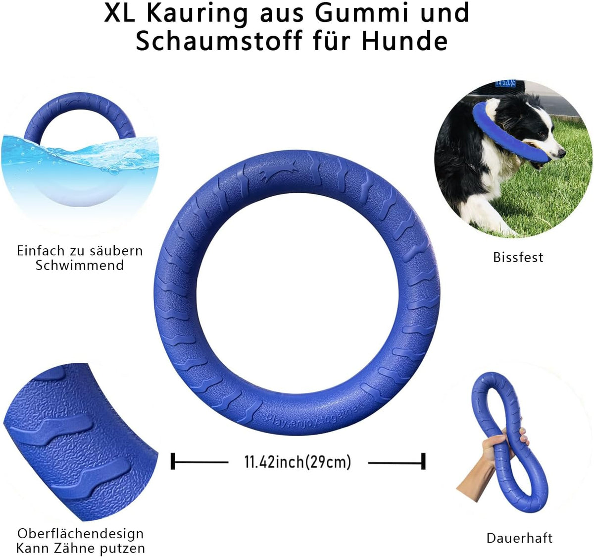 XL Large Indestructible Dog Toys - Medium/Large Size Blue - image 3