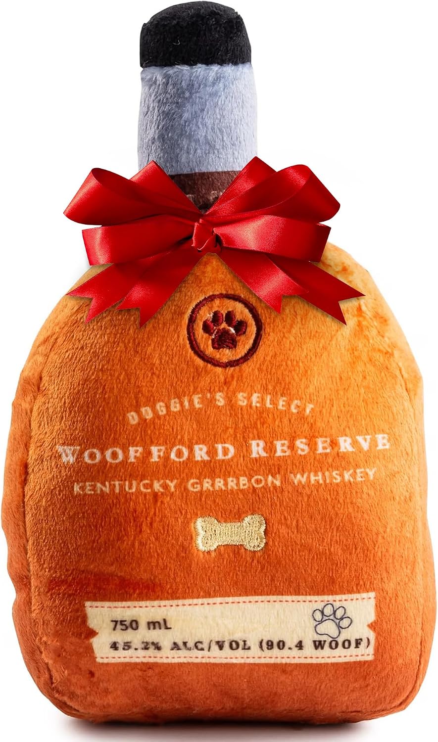 Haute Diggity Dog Woofford Reserve Bottle Plush Dog Toy - Woofford Reserve (Orange) / One Size