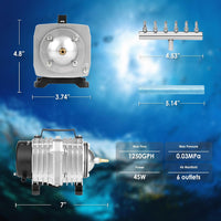 Aquarium Air Pump with Aluminum Housing - 1250GPH-45W - image 3