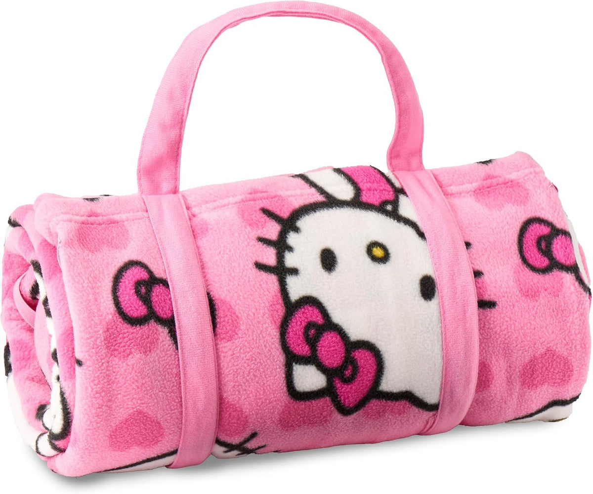 ROLLEE POLLEE Nap Sac Roll Up Napping Blanket with Attached Pillow - I Love Pink - image 2