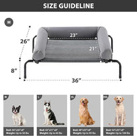 RRPETHOME Large Elevated Cooling Dog Bed, Raised Pet Cot Beds for Large Dogs, Elevated Outdoor Dog Bed, Chew Proof Portable Cooling Pet Cot with Skid-Resistant Feet and Breathable Mesh