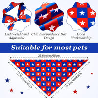 Preboun 100 Pcs Fall Paw Print Dog Bandanas Bulk - 4th of July / 25.6 x 17.7 x 17.7 Inch - image 3