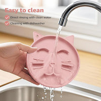 Coomazy Silicone Slow Feeder Dog Cat Bowls, Interactive Puzzle Toy for Pets Dry/Wet Food Training, Keeps Dogs Cats Busy, Prevents Puppy Kitty Overeating (Pink, 0.8 Cup)