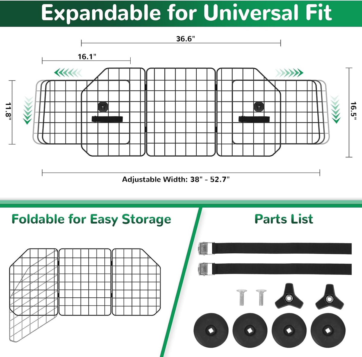 Universal Fit Car Barrier, Adjustable Dog Barrier - image 2