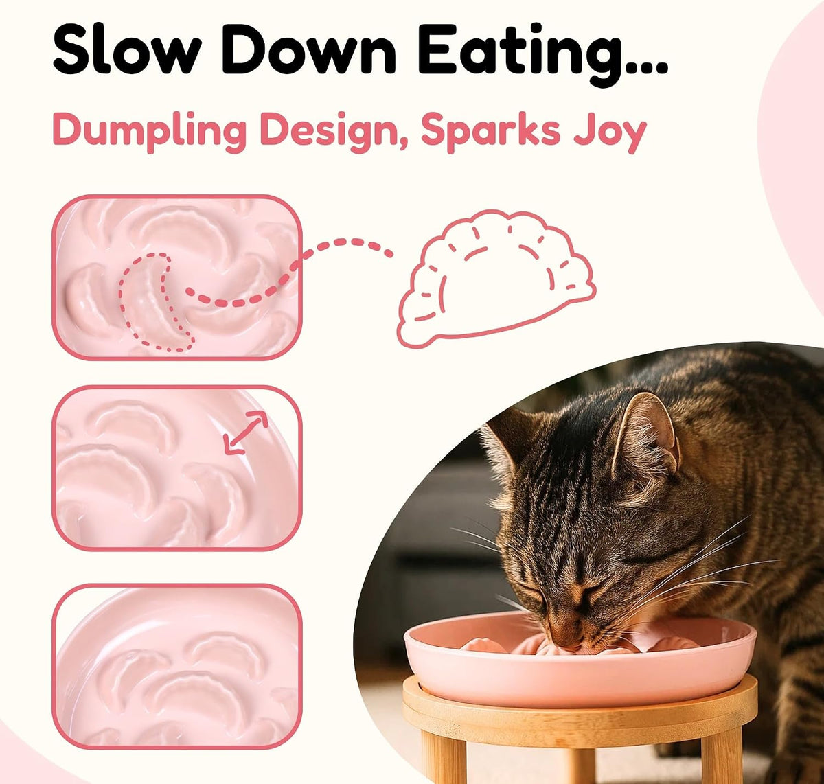 Slow Feeder Bowl for Cats and Small Dogs - Pink / 6.3''W x 5''H - image 4