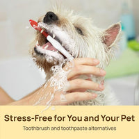 HICC PET Teeth Cleaning Wipes for Dogs & Cats, Remove Bad Breath by Removing Plaque and Tartar Buildup No-Rinse Dog Finger Toothbrush, Disposable Gentle Cleaning & Gum Care Pet Wipes, 50 Counts