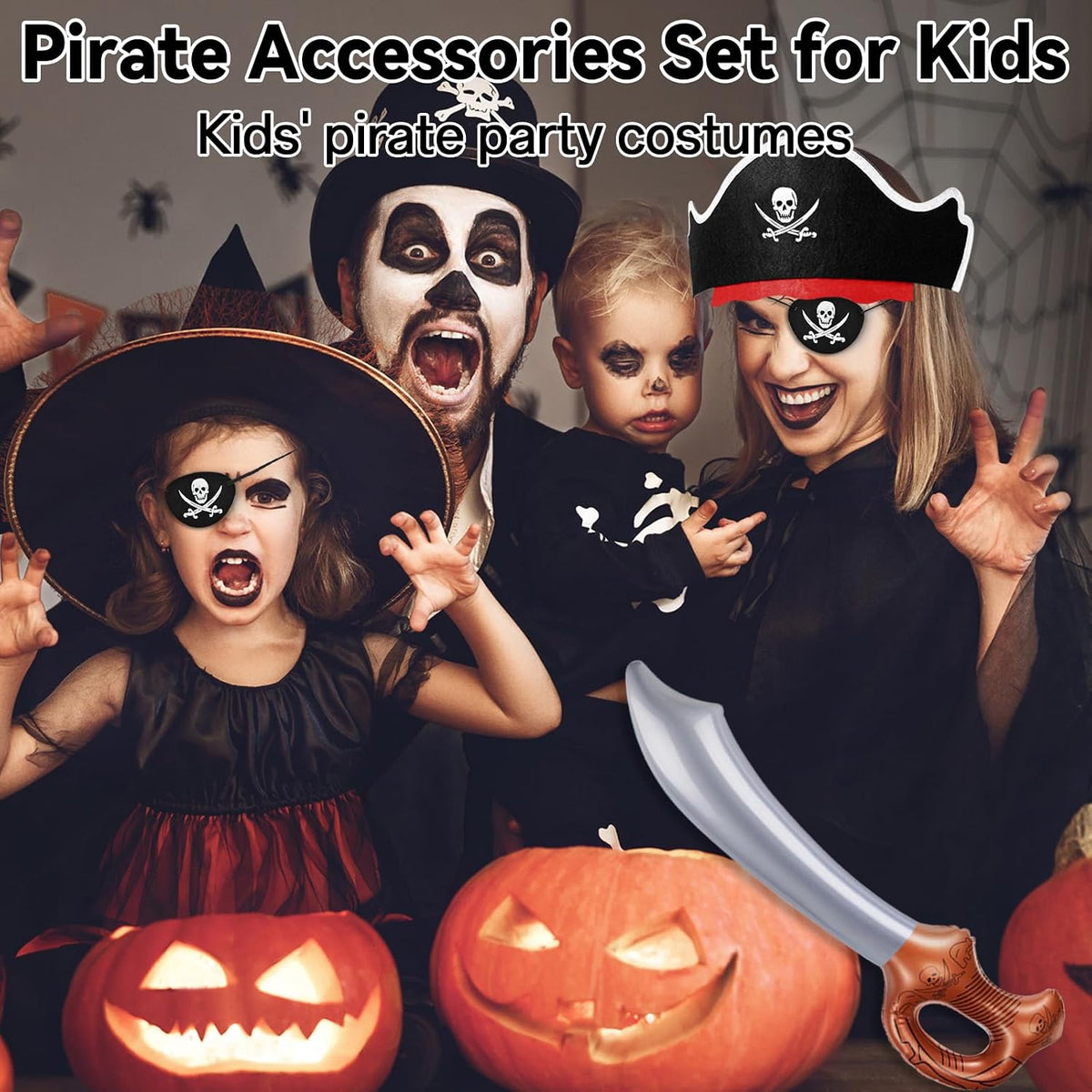 ZeeDix 9 Pcs Pirate Accessories for Kids - 48pcs Pirate - image 3