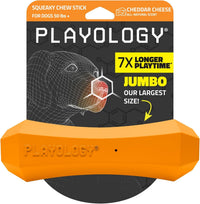 Playology Squeaky Chew Stick Scented Dog Toy - Jumbo / Cheddar Cheese