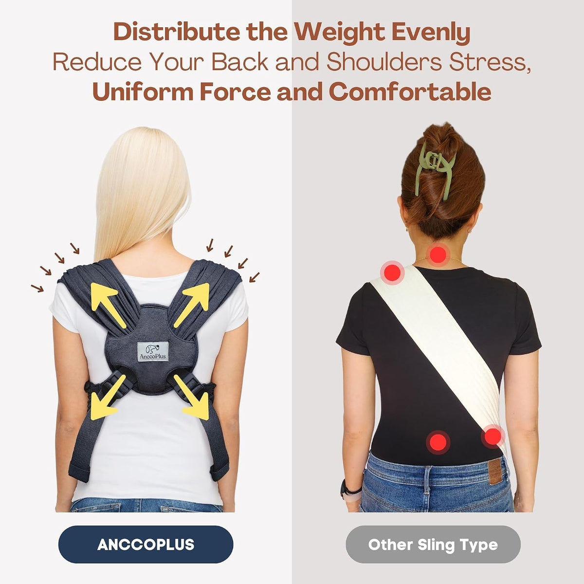 Small Dog Sling Carrier, Hands-Free - Charcoal Black / Plus - image 4