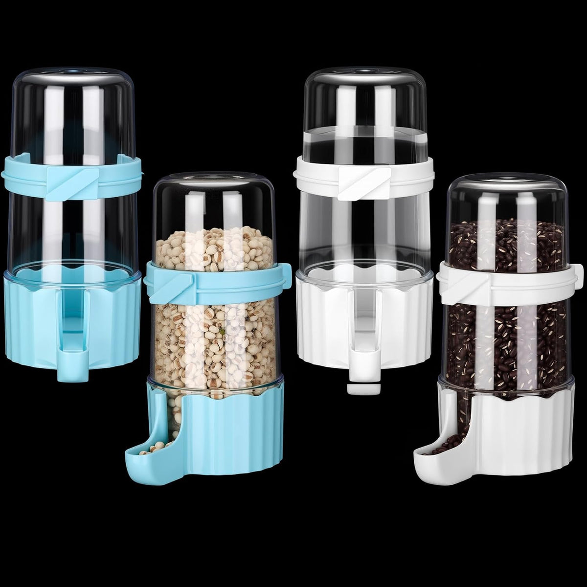 Weewooday 4 Pcs Bird Water Feeder Cage, Blue, White - Blue, White / 490 ml / Cute Style