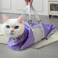 Cinf Cat Restraint Grooming Bag - M (8-12lbs) / Taro - image 3
