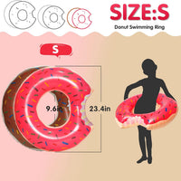 DMAR Donut Pool Float, Donut Tube & Ring for Beach & Pool - Set of 2 （Pink & Brown 23.4in） - image 2