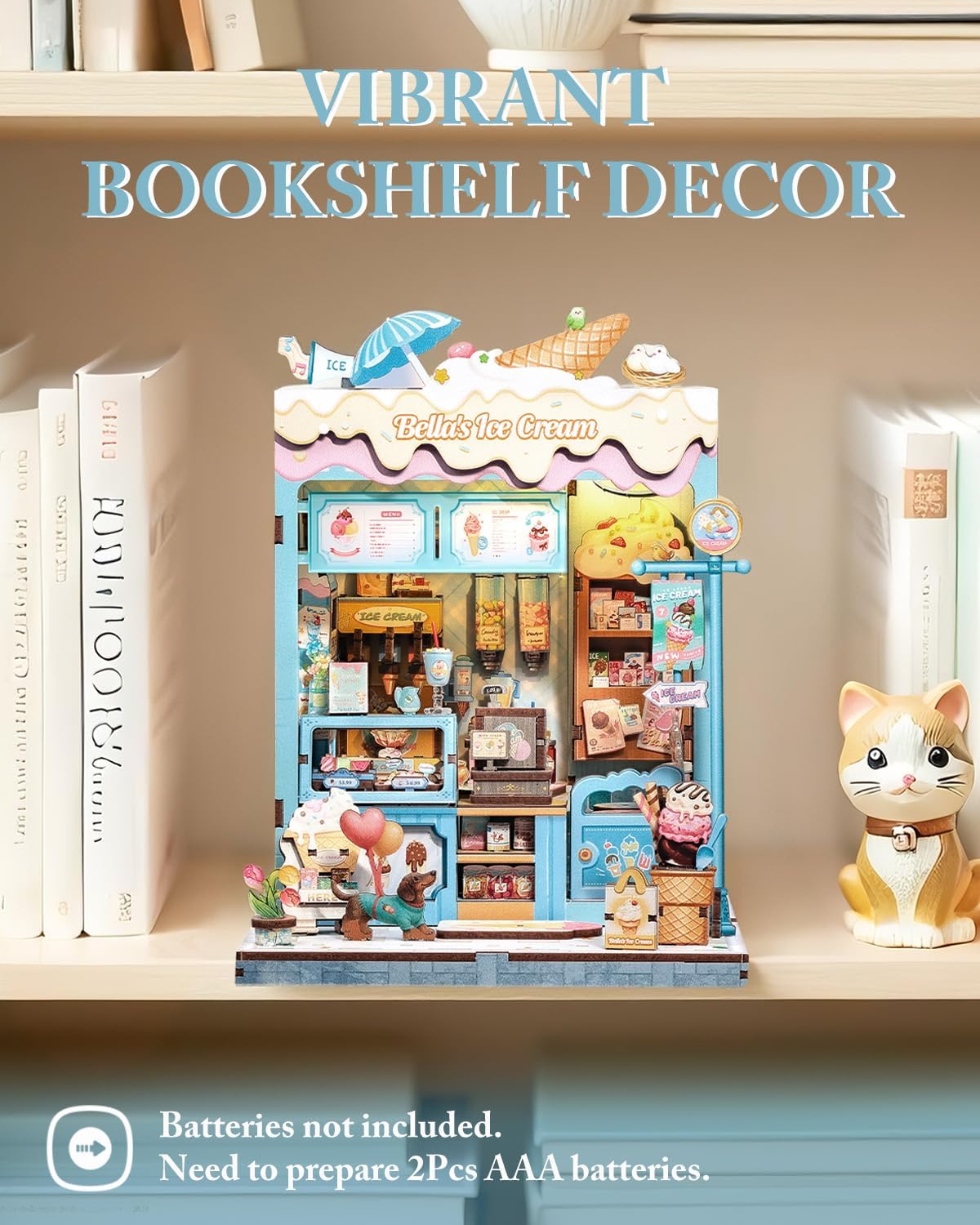 Cutefun Book Nook Kit, Bach Strings Musical Instrument Store - Bella's Ice Cream - image 3
