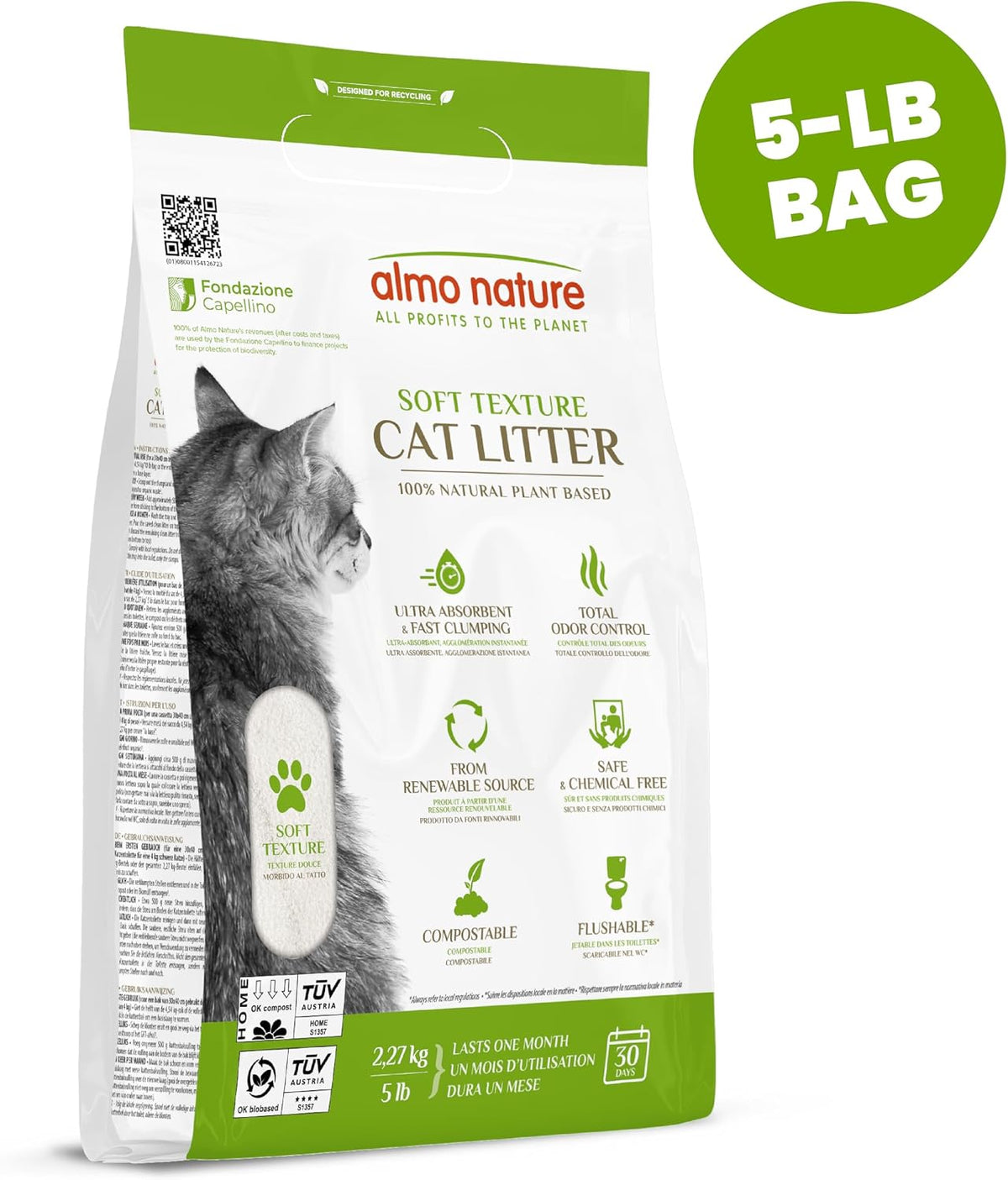 Almo Nature Soft Texture Cat Litter 10 lbs, Plant-Based - 5 lb - image 2