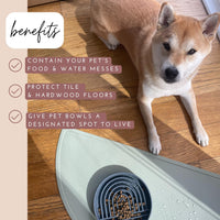 Silicone Dog Food Mat, Pet Placemat, 21" x 10.5" Deep - Honey / Large - image 4