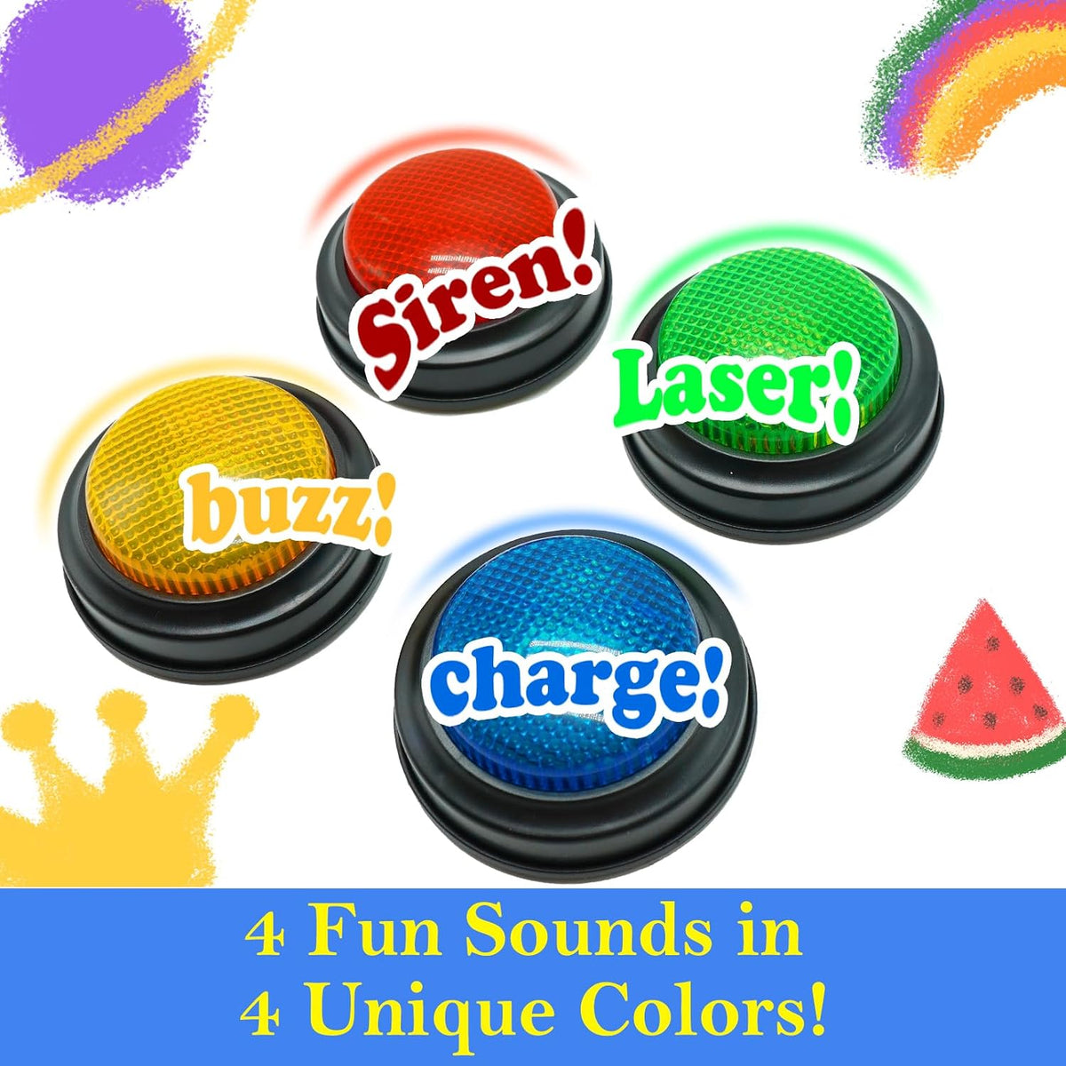 Gelabur Set of 4 Buzzers for Trivia Games - Small - image 2