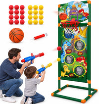 EagleStone space shooting target game with 2 air guns, foam balls and basketball hoop - view 2