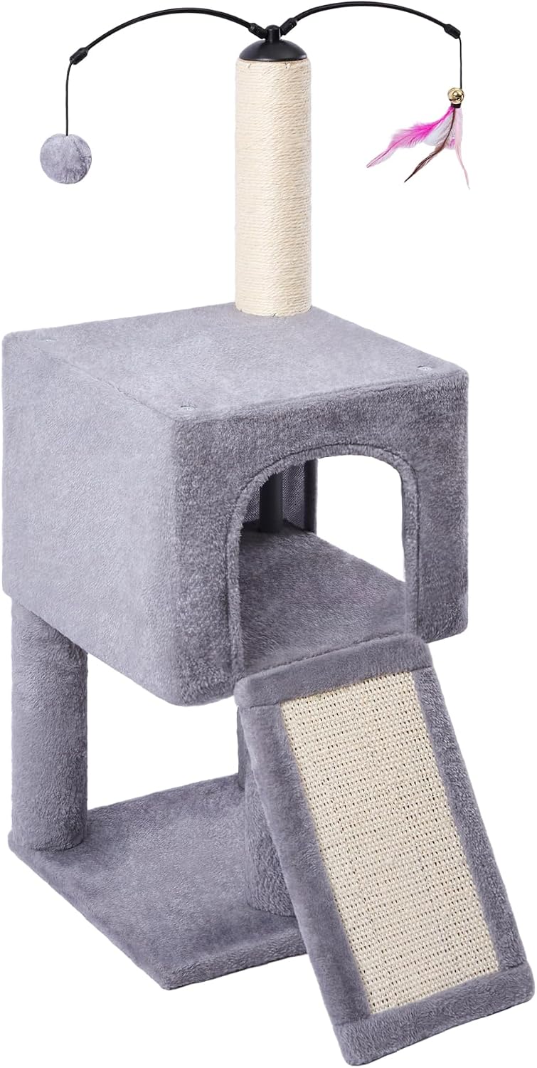 32" Cat Tree for Indoor Cats - Grey / 32'' - image 2