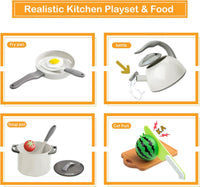 35Pcs Kids Kitchen Toy Accessories - White / 90Pcs - image 4