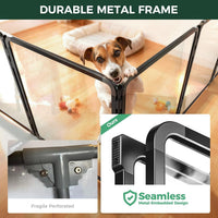 FXW AuraSpace Pro Clear Acrylic Indoor Dog Playpen, 32" H - Black / 24"H / 10 Panels + 2 Gates - image 4