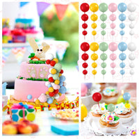 48 Pcs Balls Cake Topper Decorations Balloon Cupcake Toppers Foam - Red,yellow,green,pink,blue,white - image 4