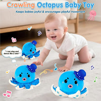 Interactive Crawling Crab Baby Toy - Octopus-blue - image 3