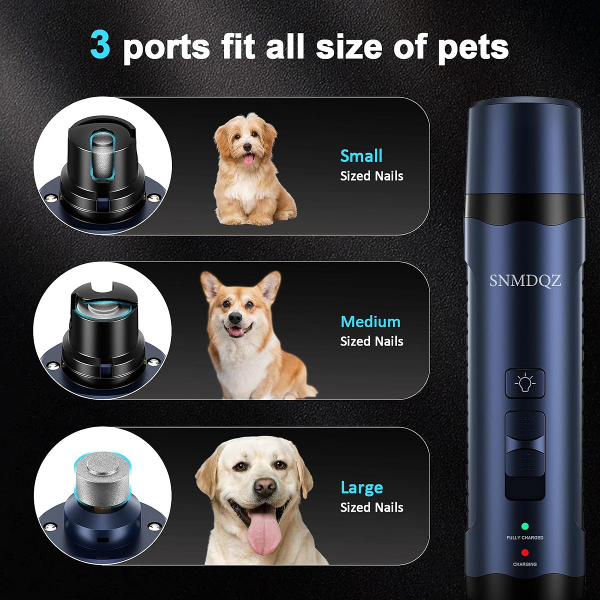 Dog Nail Grinder, Dog Nail Trimmers - Dark Blue - image 3