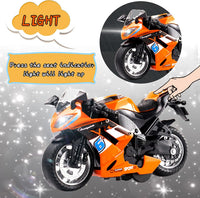 BOBUEXER die-cast motorcycle toy in blue, 1:14 scale pull-back bike with lights and sound - view 6