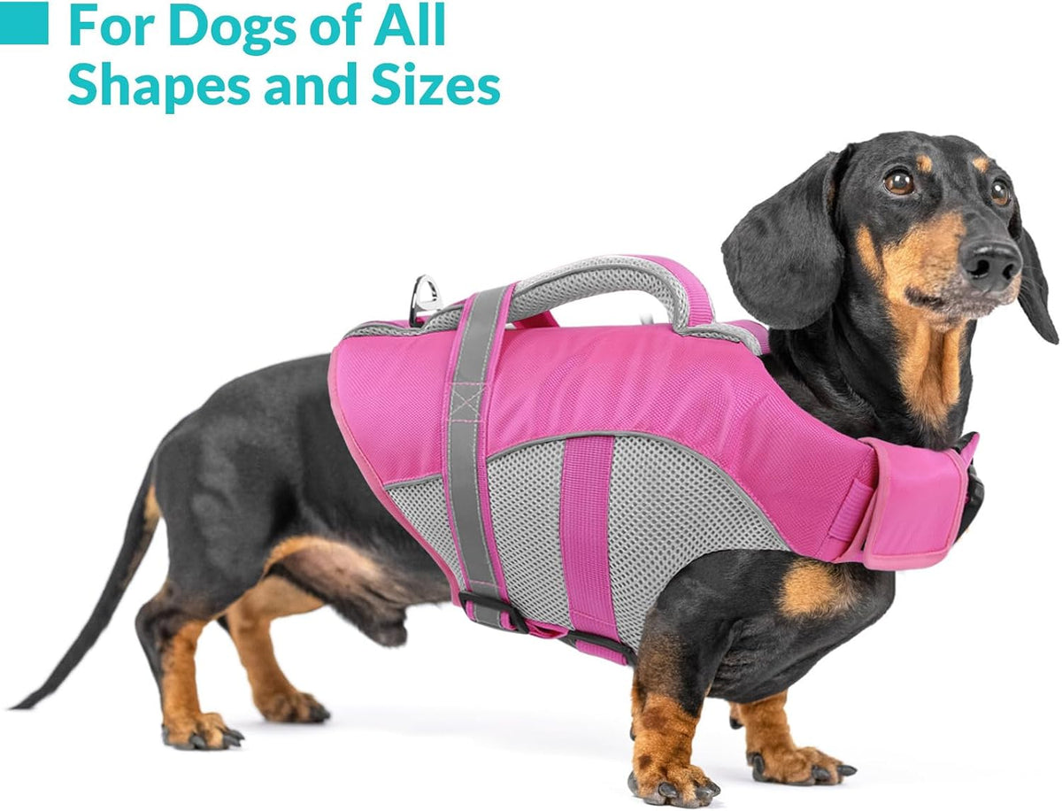 Queenmore ripstop dog life vest with top rescue handle, quick-release buckle and reflective stripes - view 4