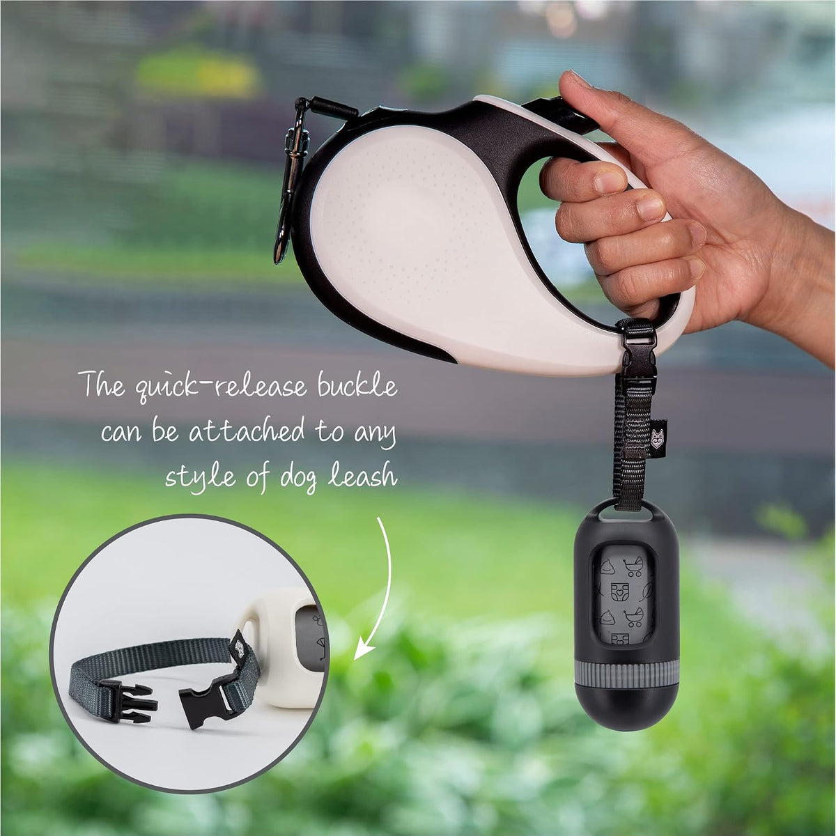 SVD.PET Dog Poop Bag Dispenser, Waste Bag Retractable, Black – Essentials for Dogs - 1-Pack -Black - image 3
