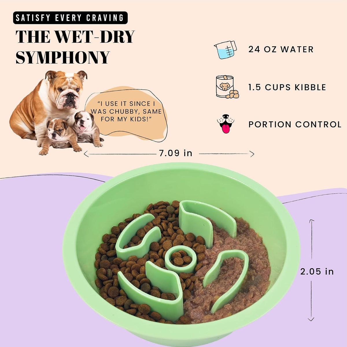 AVERYDAY Slow Feeder Dog Bowls for Large Breed - Slow Feeder Green / 1.5 Cup - Fit 6.4-6.7'' Feeder Holes - image 4