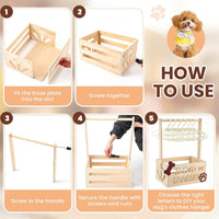Wooden Dog Closet, Pet Wardrobe with Hanging Rod for Small Dog - Wood - image 3